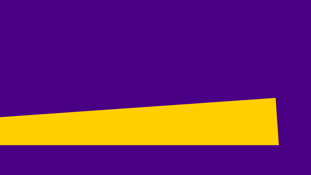 Purple background with yellow wedge in foreground.