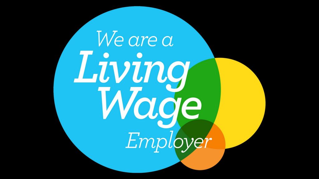 logo of the living wage foundation reading we are a living wage employer